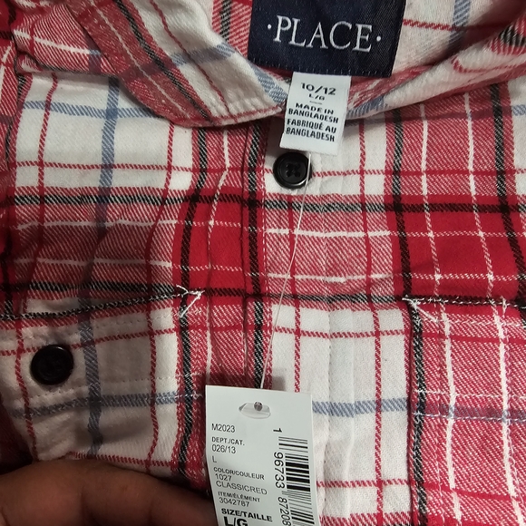 The Children's Place Red and White Plaid Shirt - Picture 4 of 4